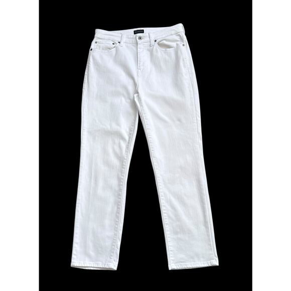 Talbots Denim - TALBOTS Modern Ankle Jeans Womens Size 4 White Stretch Denim Slim Fit Casual